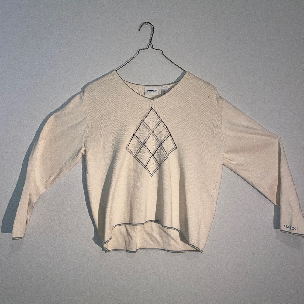 Women's Liz Claiborne Liz Golf Vintage Long Sleeve Knit Sweater Sz Large